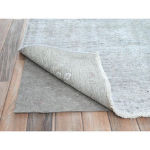 Load image into Gallery viewer, 9&#39;7&quot;x12&#39;4&quot; Blueish Gray, Distressed Feel Worn Wool, Hand Knotted Vintage Persian Tabriz, Shaved Down, Oriental Rug FWR492570