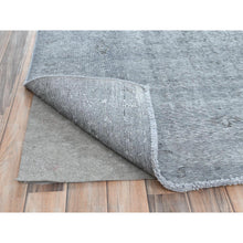 Load image into Gallery viewer, 9&#39;5&quot;x12&#39;2&quot; Light Gray, Shaved Down Rustic Look, Worn Wool Hand Knotted, Vintage Persian Tabriz, Oriental Rug FWR492582