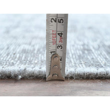 Load image into Gallery viewer, 9&#39;5&quot;x12&#39;2&quot; Light Gray, Shaved Down Rustic Look, Worn Wool Hand Knotted, Vintage Persian Tabriz, Oriental Rug FWR492582