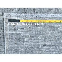 Load image into Gallery viewer, 9&#39;5&quot;x12&#39;2&quot; Light Gray, Shaved Down Rustic Look, Worn Wool Hand Knotted, Vintage Persian Tabriz, Oriental Rug FWR492582
