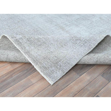 Load image into Gallery viewer, 7&#39;x10&#39;2&quot; Light Gray, Hand Knotted Vintage Persian Tabriz, Shaved Down Rustic Look, Worn Wool, Oriental Rug FWR492630