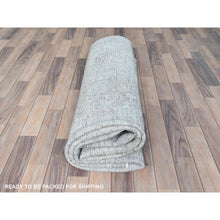 Load image into Gallery viewer, 7&#39;x10&#39;2&quot; Light Gray, Hand Knotted Vintage Persian Tabriz, Shaved Down Rustic Look, Worn Wool, Oriental Rug FWR492630
