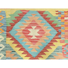 Load image into Gallery viewer, 2&#39;10&quot;x4&#39;8&quot; Colorful, Natural Dyes Flat Weave, Organic Wool Hand Woven, Afghan Kilim with Geometric Design Reversible, Oriental Rug FWR493224