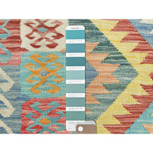 Load image into Gallery viewer, 2&#39;10&quot;x4&#39;8&quot; Colorful, Natural Dyes Flat Weave, Organic Wool Hand Woven, Afghan Kilim With Geometric Design Reversible, Oriental Rug FWR493224