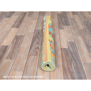 2'10"x4'8" Colorful, Natural Dyes Flat Weave, Organic Wool Hand Woven, Afghan Kilim with Geometric Design Reversible, Oriental Rug FWR493224