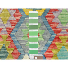Load image into Gallery viewer, 10&#39;1&quot;x13&#39;1&quot; Colorful, Hand Woven Afghan Kilim With Geometric Design, Vegetable Dyes Flat Weave, Soft Wool Reversible, Oriental Rug FWR493482