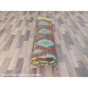 10'1"x13'1" Colorful, Hand Woven Afghan Kilim With Geometric Design, Vegetable Dyes Flat Weave, Soft Wool Reversible, Oriental Rug FWR493482