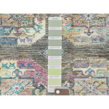 Load image into Gallery viewer, 8&#39;9&quot;x11&#39;7&quot; Sage Green, Hand Knotted Afghan Super Kazak With Geometric Medallions, Vegetable Dyes Dense Weave, Pure Wool, Oriental Rug FWR493626
