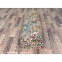 Load image into Gallery viewer, 8&#39;9&quot;x11&#39;7&quot; Sage Green, Hand Knotted Afghan Super Kazak With Geometric Medallions, Vegetable Dyes Dense Weave, Pure Wool, Oriental Rug FWR493626