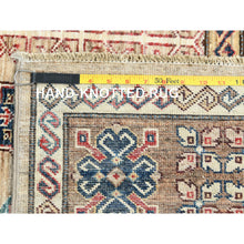 Load image into Gallery viewer, 8&#39;x9&#39;9&quot; Wheat Color, Dense Weave Soft Wool, Hand Knotted Afghan Super Kazak With Geometric Design, Vegetable Dyes, Oriental Rug FWR493662