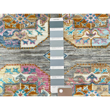 Load image into Gallery viewer, 7&#39;10&quot;x10&#39;1&quot; Stone Gray, Dense Weave Soft Wool, Hand Knotted Afghan Super Kazak With Colorful Elephant Feet Ersari Design, Vegetable Dyes, Oriental Rug FWR493782
