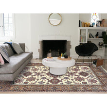 Load image into Gallery viewer, 8&#39;2&quot;x10&#39;3&quot; Ivory, Afghan Super Kazak With Geometric Medallions, Natural Dyes Densely Woven, Natural Wool Hand Knotted, Oriental Rug FWR493860