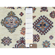 Load image into Gallery viewer, 8&#39;2&quot;x10&#39;3&quot; Ivory, Afghan Super Kazak With Geometric Medallions, Natural Dyes Densely Woven, Natural Wool Hand Knotted, Oriental Rug FWR493860