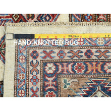 Load image into Gallery viewer, 8&#39;2&quot;x10&#39;3&quot; Ivory, Afghan Super Kazak With Geometric Medallions, Natural Dyes Densely Woven, Natural Wool Hand Knotted, Oriental Rug FWR493860