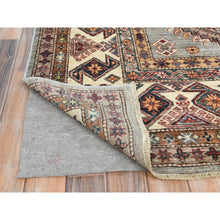 Load image into Gallery viewer, 9&#39;x12&#39;4&quot; Stone Gray, Dense Weave Extra Soft Wool, Hand Knotted Afghan Super Kazak With Geometric Medallions, Vegetable Dyes, Oriental Rug FWR493878