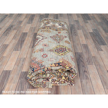 Load image into Gallery viewer, 9&#39;x12&#39;4&quot; Stone Gray, Dense Weave Extra Soft Wool, Hand Knotted Afghan Super Kazak With Geometric Medallions, Vegetable Dyes, Oriental Rug FWR493878