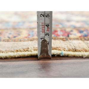 9'x12' Honey Brown, Densely Woven Pure Wool, Hand Knotted Afghan Super Kazak With Large Elements Design, Natural Dyes, Oriental Rug FWR493956