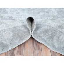 Load image into Gallery viewer, 8&#39;10&quot;x12&#39; Blueish Gray, Distressed Feel Worn Wool, Hand Knotted Vintage Persian Tabriz, Shaved Down, Oriental Rug FWR494034