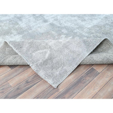 Load image into Gallery viewer, 8&#39;10&quot;x12&#39; Blueish Gray, Distressed Feel Worn Wool, Hand Knotted Vintage Persian Tabriz, Shaved Down, Oriental Rug FWR494034