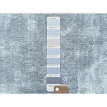 Load image into Gallery viewer, 8&#39;10&quot;x12&#39; Blueish Gray, Distressed Feel Worn Wool, Hand Knotted Vintage Persian Tabriz, Shaved Down, Oriental Rug FWR494034