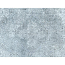 Load image into Gallery viewer, 8&#39;10&quot;x12&#39; Blueish Gray, Distressed Feel Worn Wool, Hand Knotted Vintage Persian Tabriz, Shaved Down, Oriental Rug FWR494034