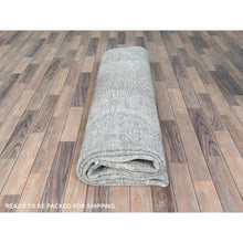 Load image into Gallery viewer, 8&#39;10&quot;x12&#39; Blueish Gray, Distressed Feel Worn Wool, Hand Knotted Vintage Persian Tabriz, Shaved Down, Oriental Rug FWR494034