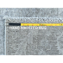 Load image into Gallery viewer, 8&#39;10&quot;x12&#39; Blueish Gray, Distressed Feel Worn Wool, Hand Knotted Vintage Persian Tabriz, Shaved Down, Oriental Rug FWR494034