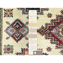 Load image into Gallery viewer, 9&#39;3&quot;x12&#39; Ivory, Afghan Super Kazak With Geometric Medallions, Natural Dyes Densely Woven, Natural Wool Hand Knotted, Oriental Rug FWR494280
