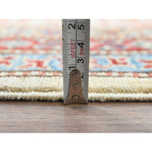 Load image into Gallery viewer, 9&#39;3&quot;x12&#39; Ivory, Afghan Super Kazak With Geometric Medallions, Natural Dyes Densely Woven, Natural Wool Hand Knotted, Oriental Rug FWR494280