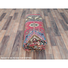 Load image into Gallery viewer, 6&#39;x8&#39;9&quot; Taffy Pink, Natural Wool Hand Knotted, Afghan Super Kazak With Large Medallions, Natural Dyes Densely Woven, Oriental Rug FWR494340