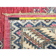 Load image into Gallery viewer, 6&#39;x8&#39;9&quot; Taffy Pink, Natural Wool Hand Knotted, Afghan Super Kazak With Large Medallions, Natural Dyes Densely Woven, Oriental Rug FWR494340
