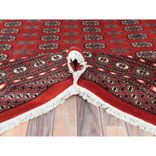 Load image into Gallery viewer, 8&#39;1&quot;x9&#39;9&quot; Deep And Rich Red, Hand Knotted Mori Bokara With Geometric Medallions Design, Organic Wool, Oriental Rug FWR494604