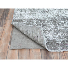 Load image into Gallery viewer, 9&#39;3&quot;x12&#39; Stone Gray, Worn Down Rustic Feel, Worn Wool Hand Knotted, Semi Antique Persian Tabriz, Oriental Rug FWR495264