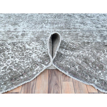 Load image into Gallery viewer, 9&#39;3&quot;x12&#39; Stone Gray, Worn Down Rustic Feel, Worn Wool Hand Knotted, Semi Antique Persian Tabriz, Oriental Rug FWR495264