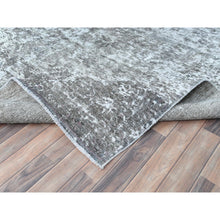 Load image into Gallery viewer, 9&#39;3&quot;x12&#39; Stone Gray, Worn Down Rustic Feel, Worn Wool Hand Knotted, Semi Antique Persian Tabriz, Oriental Rug FWR495264