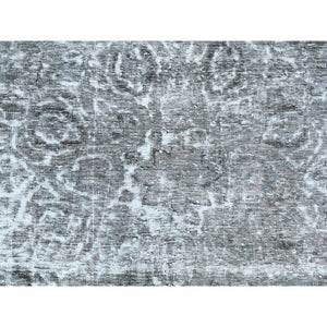 9'3"x12' Stone Gray, Worn Down Rustic Feel, Worn Wool Hand Knotted, Semi Antique Persian Tabriz, Oriental Rug FWR495264