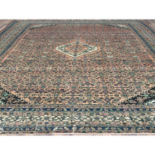 Load image into Gallery viewer, 11&#39;2&quot;x21&#39;2&quot; Salmon Color, Vintage Persian Bibikabad with All Over Design, Hand Knotted, Pure Wool, Gallery Size Runner Oriental Rug FWR495288