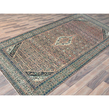 Load image into Gallery viewer, 11&#39;2&quot;x21&#39;2&quot; Salmon Color, Vintage Persian Bibikabad with All Over Design, Hand Knotted, Pure Wool, Gallery Size Runner Oriental Rug FWR495288