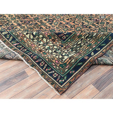 Load image into Gallery viewer, 11&#39;2&quot;x21&#39;2&quot; Salmon Color, Vintage Persian Bibikabad with All Over Design, Hand Knotted, Pure Wool, Gallery Size Runner Oriental Rug FWR495288