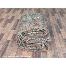 Load image into Gallery viewer, 11&#39;2&quot;x21&#39;2&quot; Salmon Color, Vintage Persian Bibikabad with All Over Design, Hand Knotted, Pure Wool, Gallery Size Runner Oriental Rug FWR495288