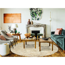 Load image into Gallery viewer, 13&#39;6&quot;x13&#39;6&quot; Beige, Shag Flokati Greek Style, Undyed Natural Wool Hand Knotted, Round Oriental Rug FWR495378