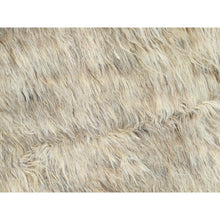Load image into Gallery viewer, 13&#39;6&quot;x13&#39;6&quot; Beige, Shag Flokati Greek Style, Undyed Natural Wool Hand Knotted, Round Oriental Rug FWR495378