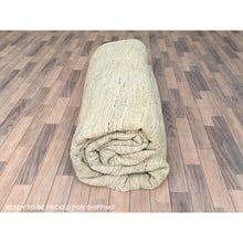 Load image into Gallery viewer, 13&#39;6&quot;x13&#39;6&quot; Beige, Shag Flokati Greek Style, Undyed Natural Wool Hand Knotted, Round Oriental Rug FWR495378