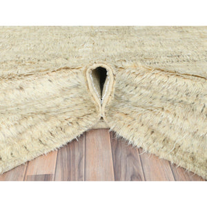 10'1"x14'1" Beige, Undyed Natural Wool Hand Knotted, Shag Flokati Greek Style, Oriental Rug FWR495390