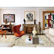 Load image into Gallery viewer, 9&#39;x9&#39; Beige, Shag Flokati Greek Style, Undyed Natural Wool Hand Knotted, Square Oriental Rug FWR495396