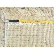 Load image into Gallery viewer, 3&#39;1&quot;x5&#39;3&quot; Beige, Shag Flokati Greek Style, Undyed Natural Wool Hand Knotted, Oriental Rug FWR495420