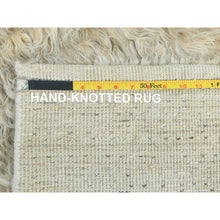 Load image into Gallery viewer, 2&#39;6&quot;x10&#39; Beige, Undyed Natural Wool Hand Knotted, Shag Flokati Greek Style, Runner Oriental Rug FWR495444