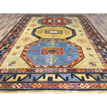 Load image into Gallery viewer, 10&#39;2&quot;x13&#39;6&quot; Light Green, Extra Soft Wool Hand Knotted, Armenian Inspired Caucasian Design 200 KPSI, Vegetable Dyes Dense Weave, Oriental Rug FWR495678
