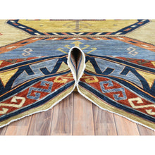 Load image into Gallery viewer, 10&#39;2&quot;x13&#39;6&quot; Light Green, Extra Soft Wool Hand Knotted, Armenian Inspired Caucasian Design 200 KPSI, Vegetable Dyes Dense Weave, Oriental Rug FWR495678