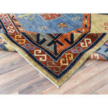 Load image into Gallery viewer, 10&#39;2&quot;x13&#39;6&quot; Light Green, Extra Soft Wool Hand Knotted, Armenian Inspired Caucasian Design 200 Kpsi, Vegetable Dyes Dense Weave, Oriental Rug FWR495678